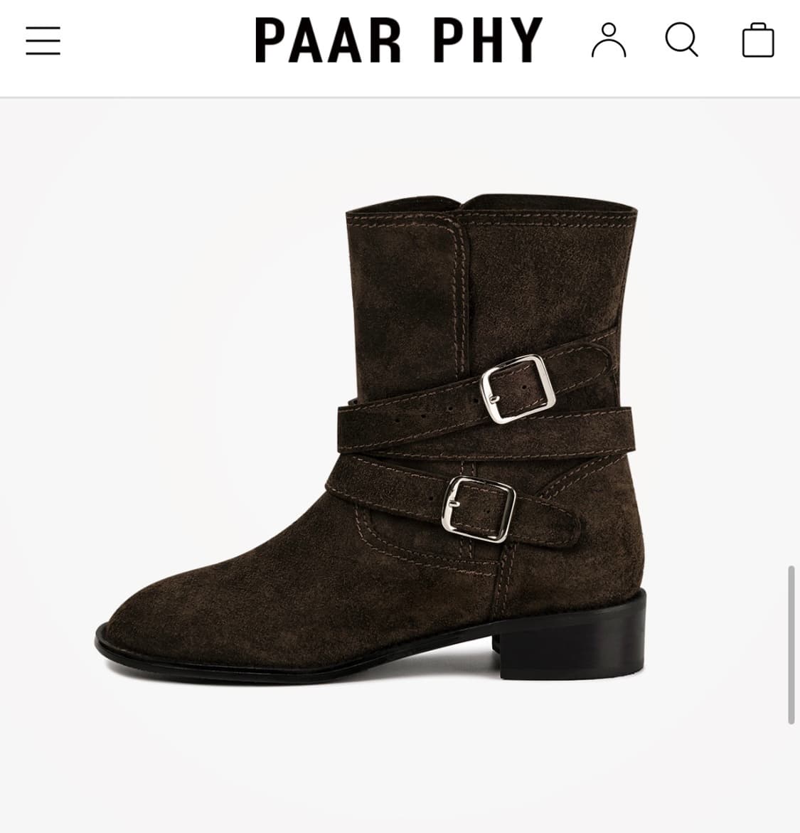 파르피 빈티지 앵클 부츠 다크 브라운  상품이미지1