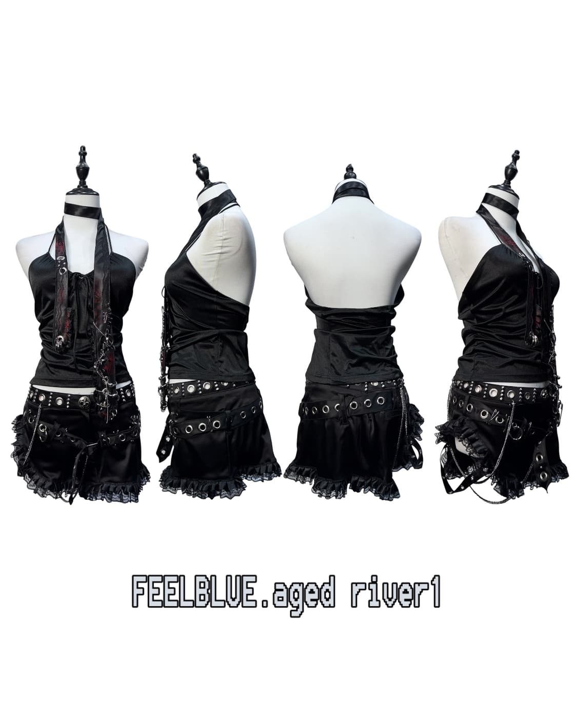 Halter Slip Top & Fur Velvet Coat (2pcs) 상품이미지7