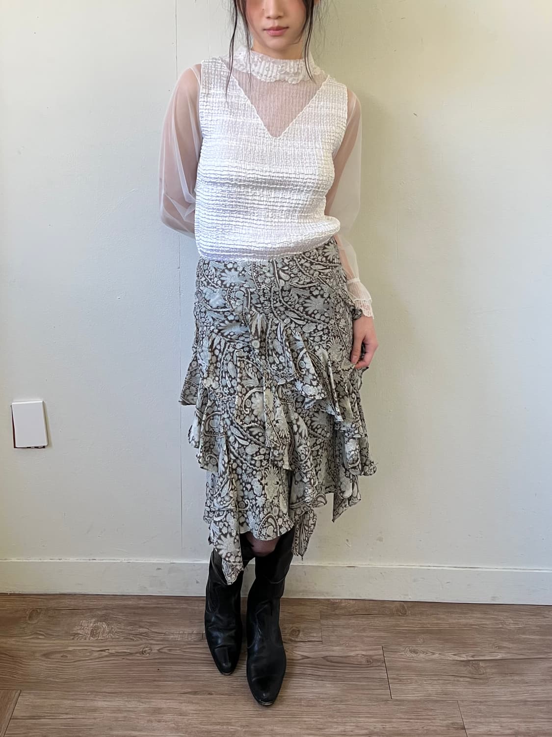 Japan vtg 플리츠 베스트 상품이미지6