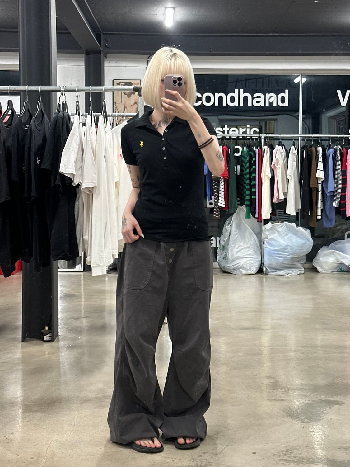 폴로 랄프로렌 슬림핏 블랙 카라 반팔 티셔츠 상품이미지4