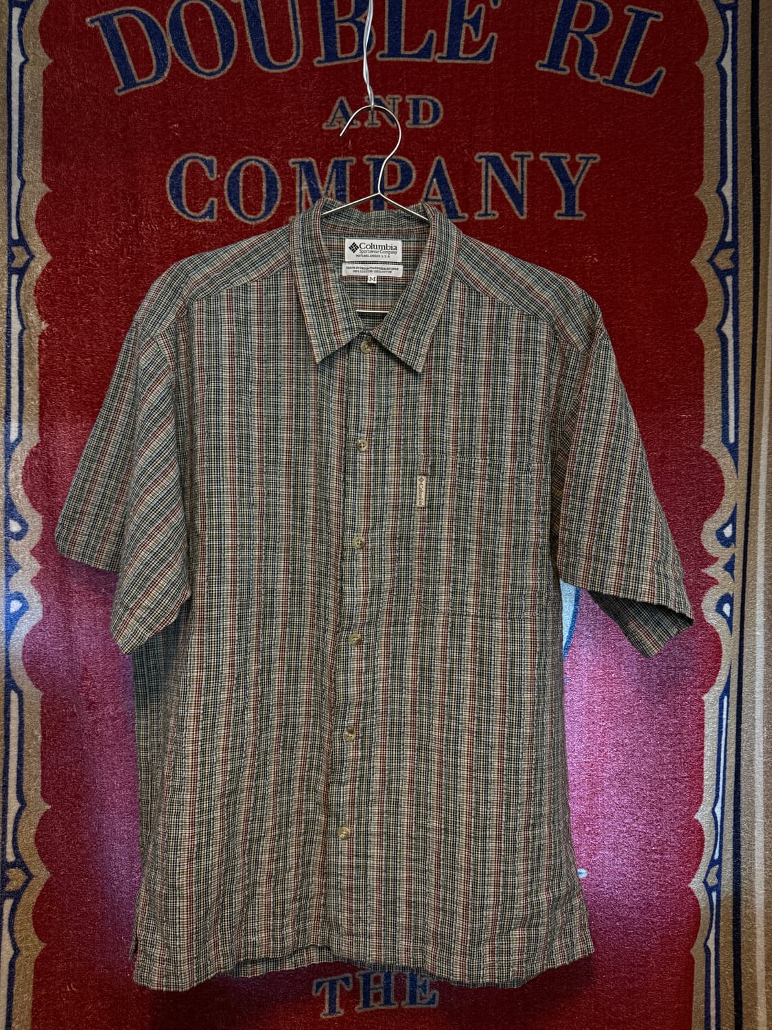 콜롬비아 빈티지 체크 반팔 셔츠 M  상품이미지1