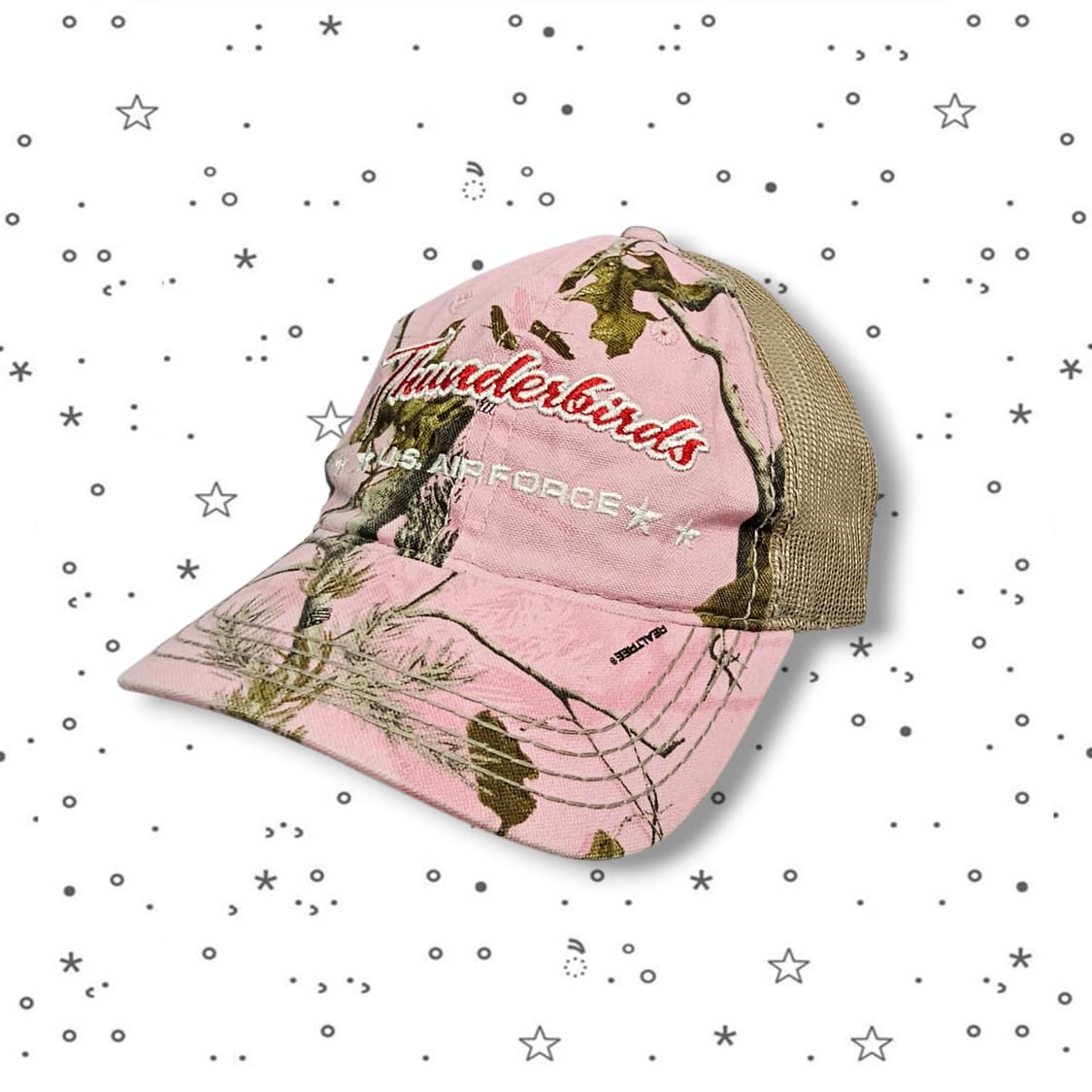  Thunderbirds 리얼트리 핑크 메쉬 캡 상품이미지1