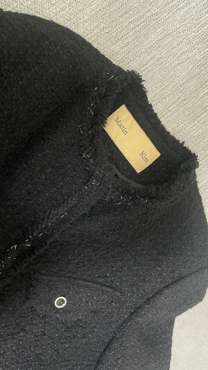 마땡킴 트위드 자켓 블랙 오버핏 상품이미지5