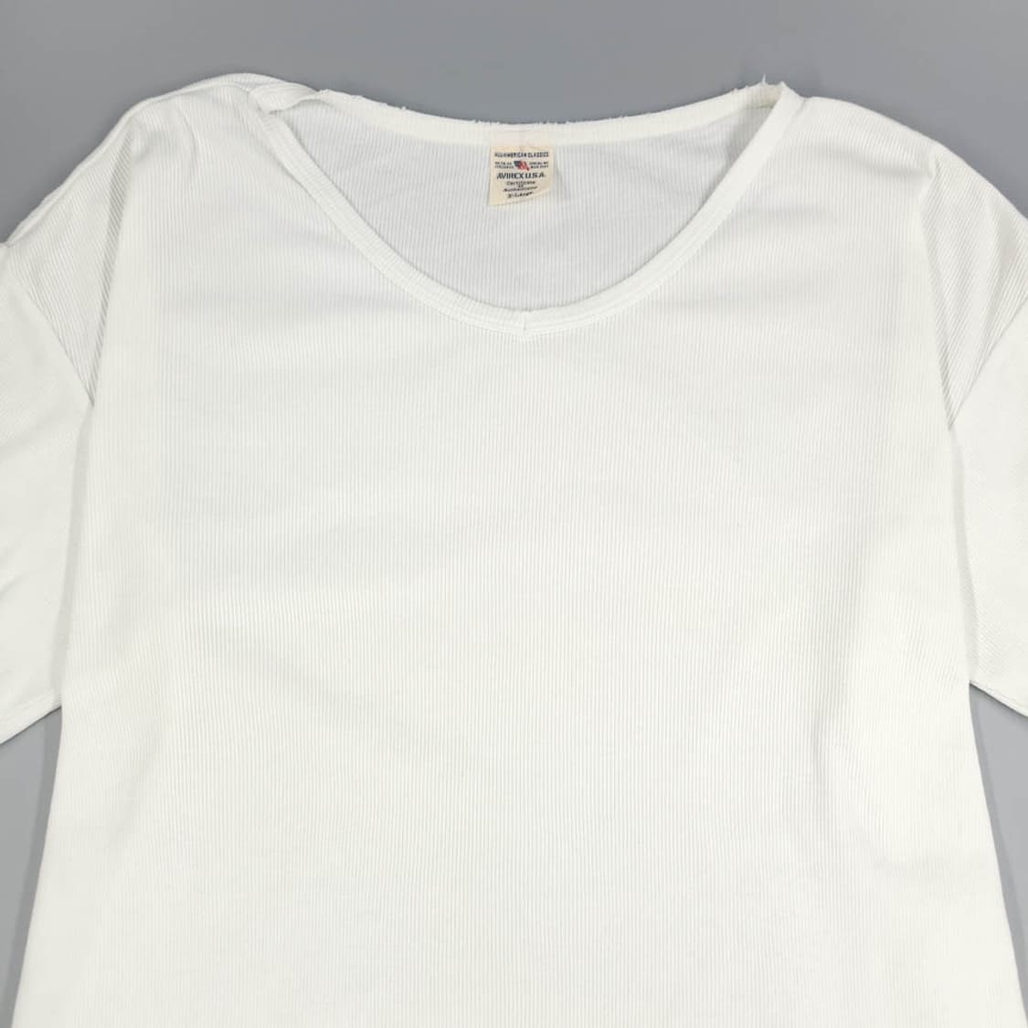 AVIREX WHITE RIBBED SHORT SLEEVE 상품이미지2