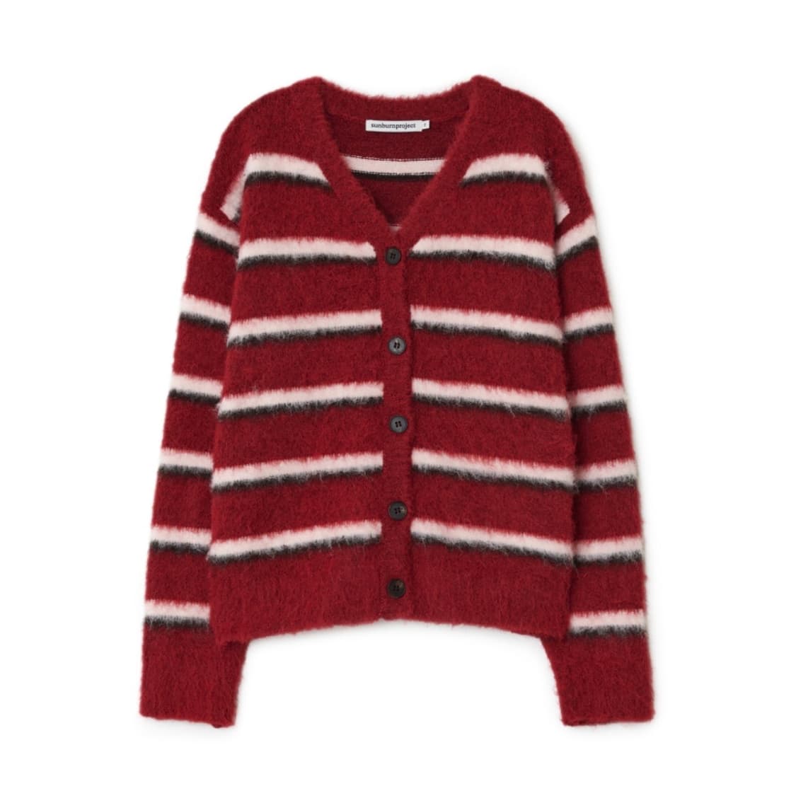 원가15만원) 태연 착용 썬번프로젝트 헤어리 스트라이프 가디건 상품이미지4