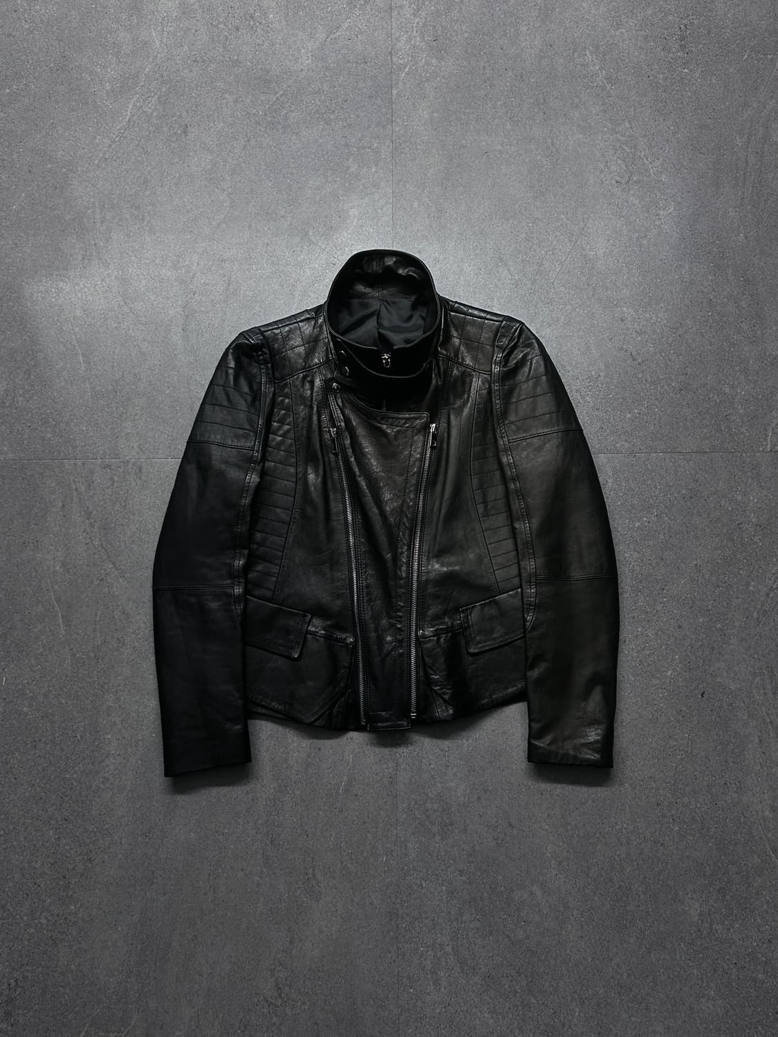 더블 지퍼 퀼팅 이탈리안 램스킨 자켓 상품이미지6