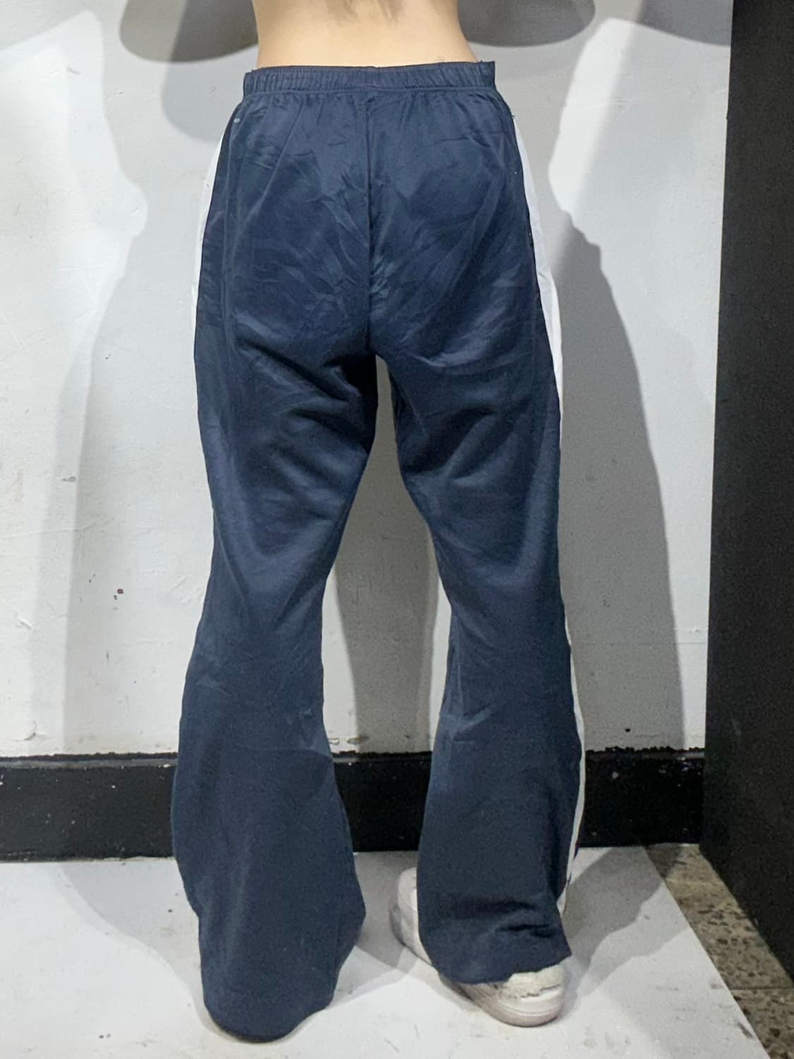 00s 나이키 네이비 화이트 사이드 라인 추리닝 바지 와이드 팬츠  XL 상품이미지3