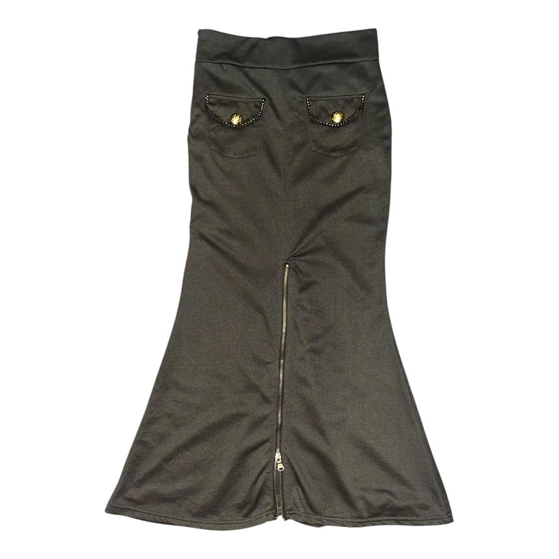 Skinny Lip 스키니립 금장 단추 밴딩 롱스커트 갸루y2k 상품이미지1