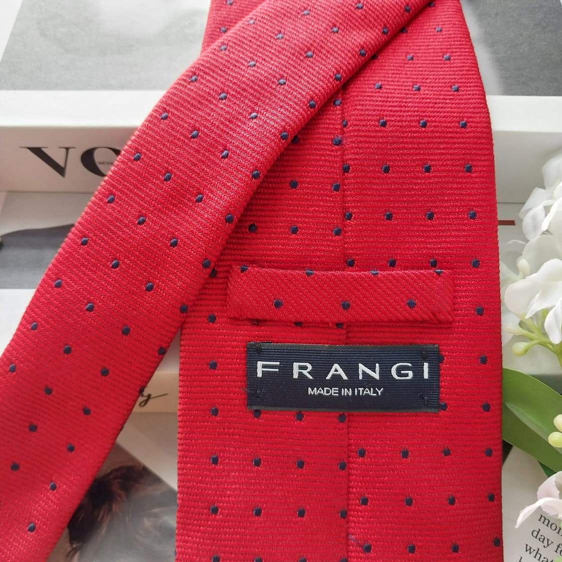 프란지 실크 레드 도트 패턴 넥타이 9.3cm A+등급 K1908
 상품이미지5