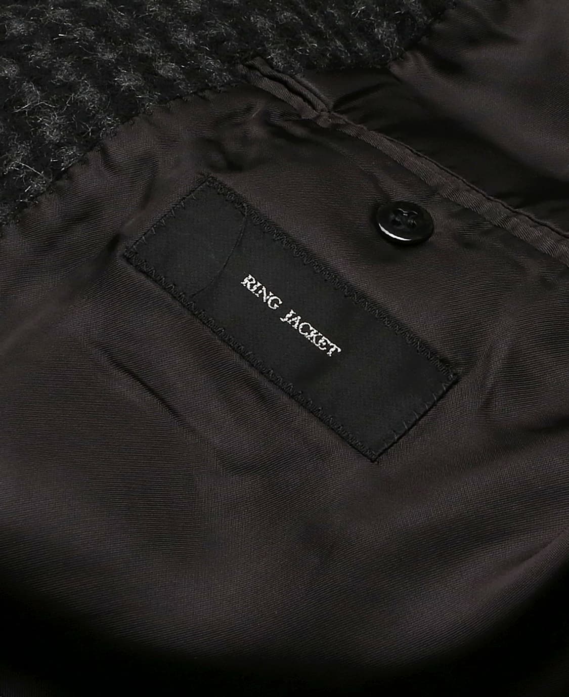 링자켓 [Ring Jacket] 블랙&그레이 패턴 앙고라 일본 폴로 코트 상품이미지7