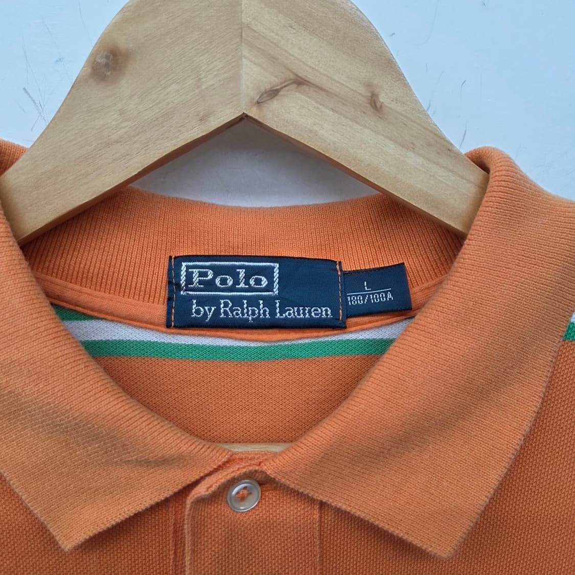 폴로 스트라이프 반팔 카라티 오렌지 남XL 상품이미지4