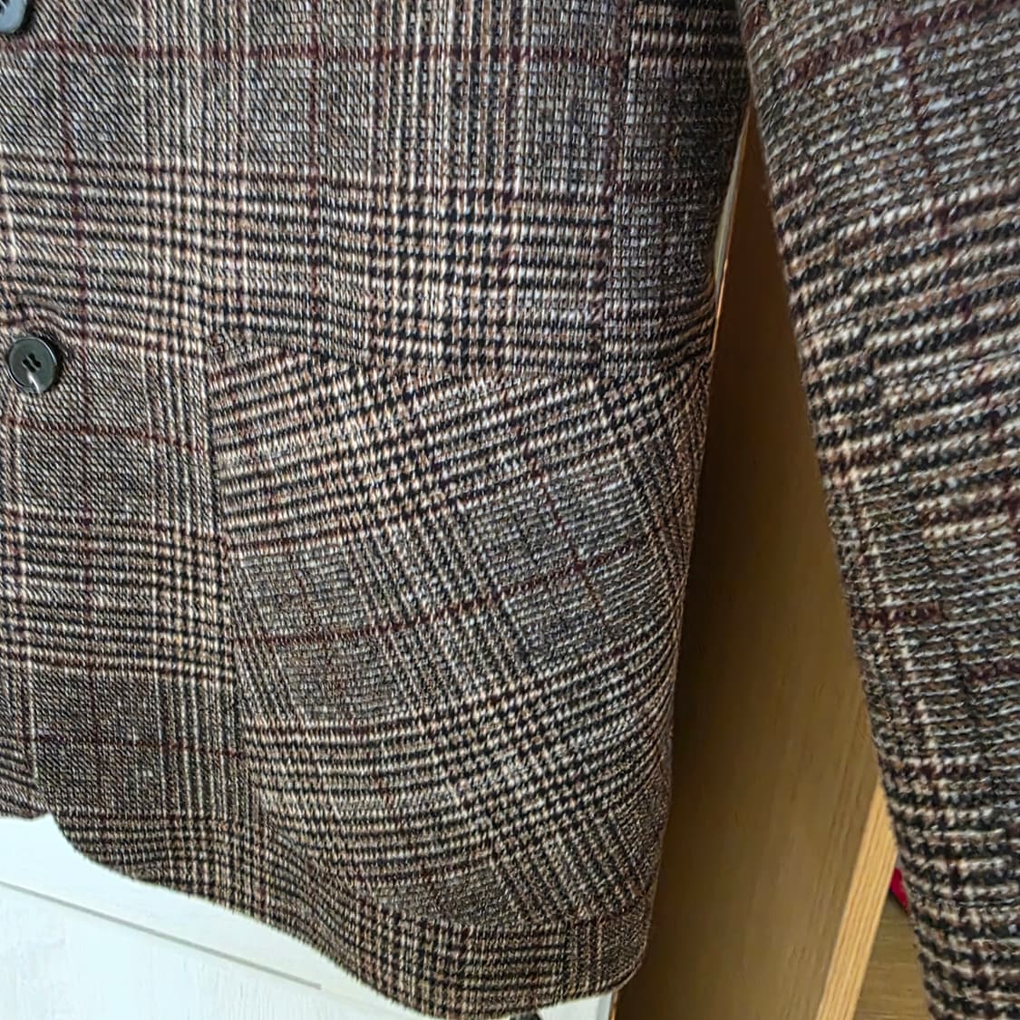 체크무늬 브라운 남성 자켓 상품이미지4