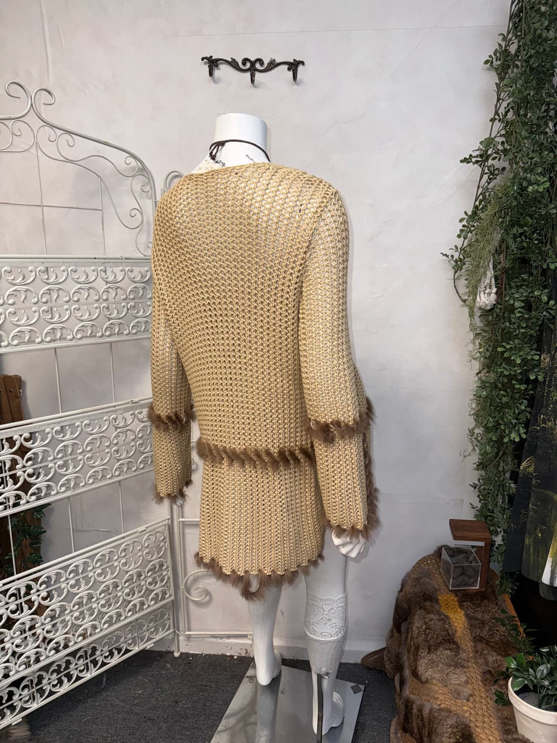 ESCADA cashmere rabbit fur trimming knit 상품이미지3