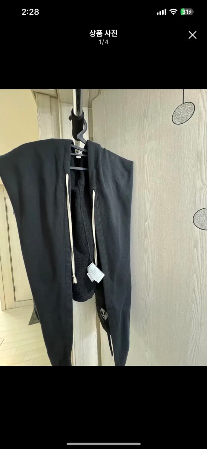 릭오웬스 후드 베스트 조끼 S 상품이미지1