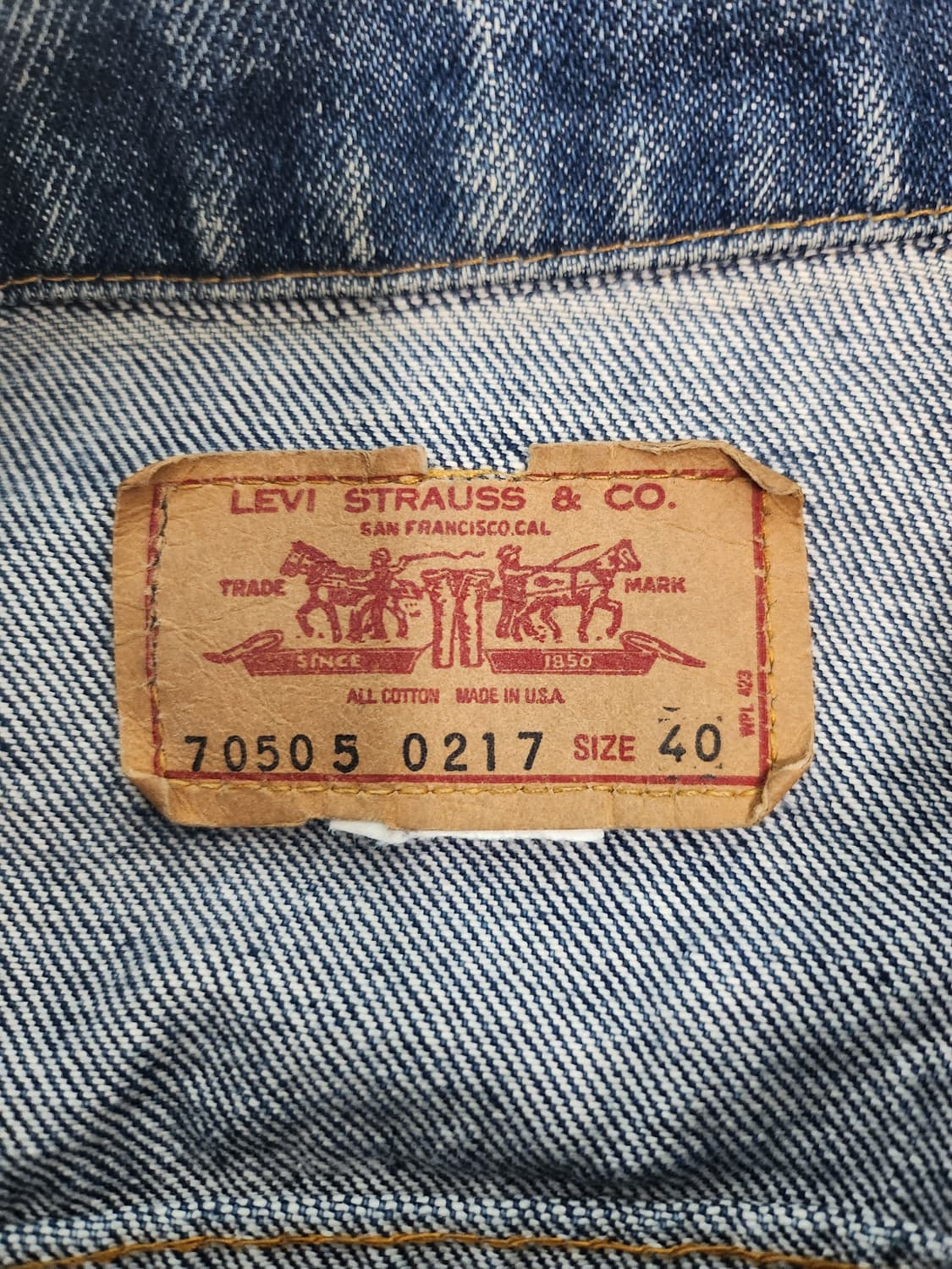80's Levi's made in usa 데님 자켓 상품이미지3