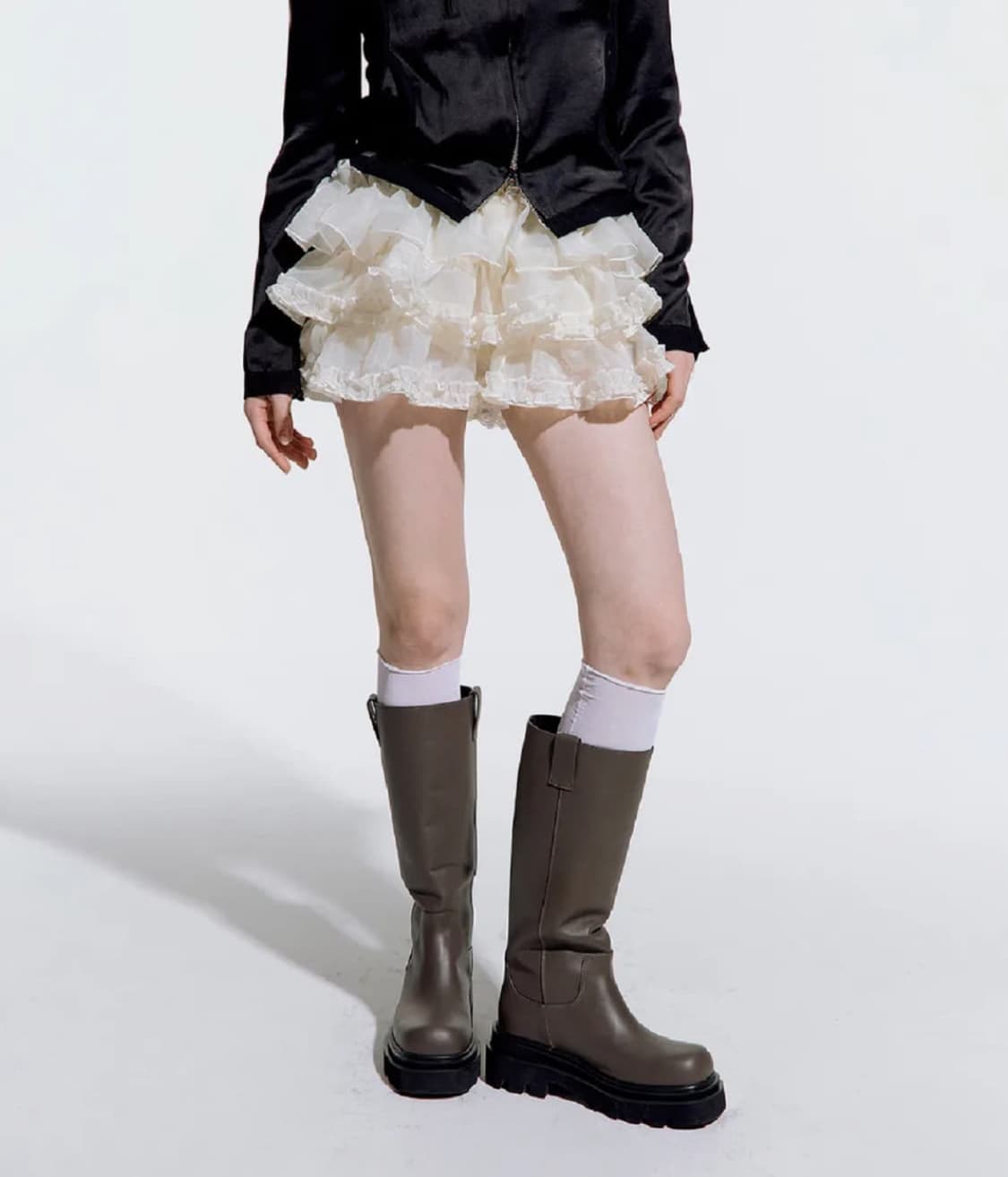 러프넥 튜튜 스커트 팬츠 상품이미지2