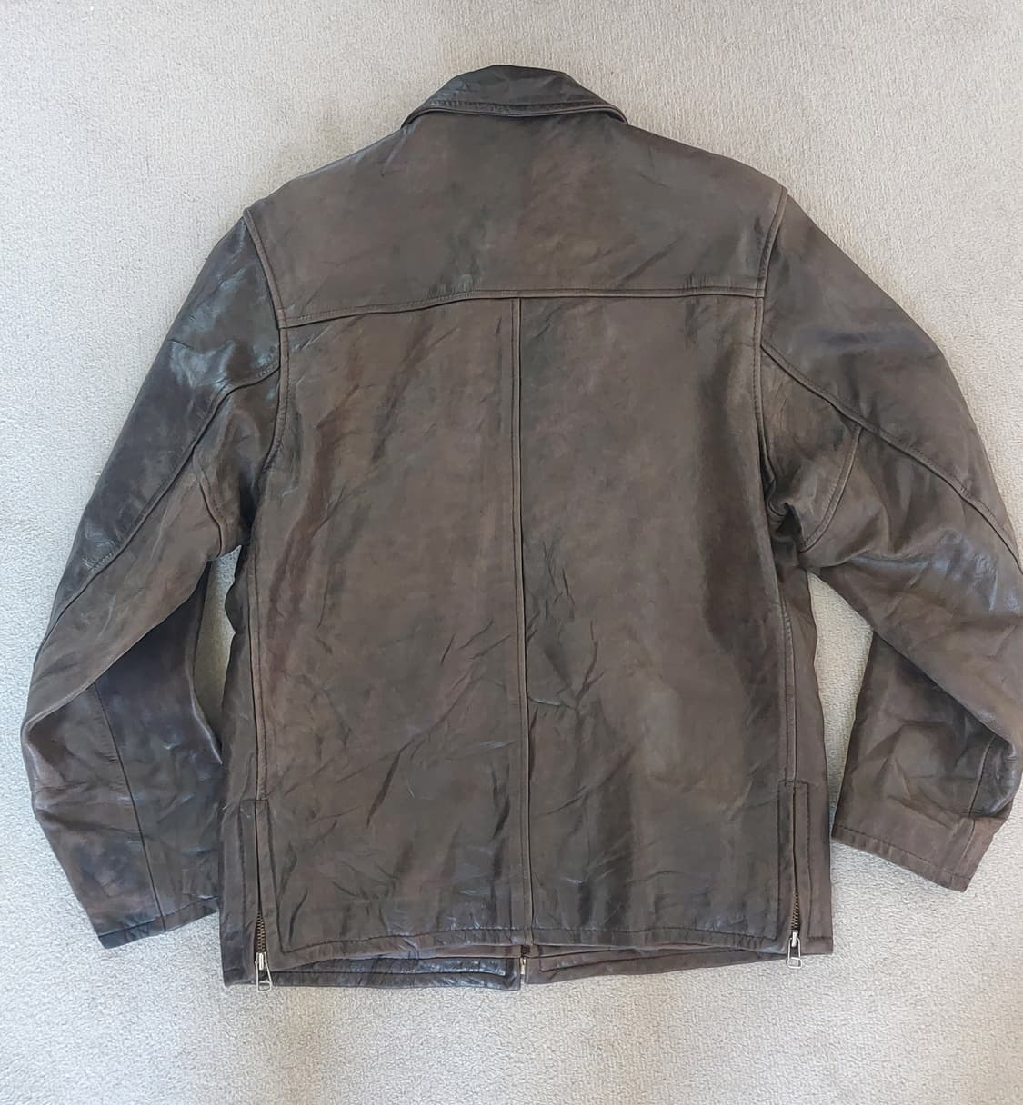 빈티지 Schott 브라운 가죽 자켓 S (Made in USA) 상품이미지3