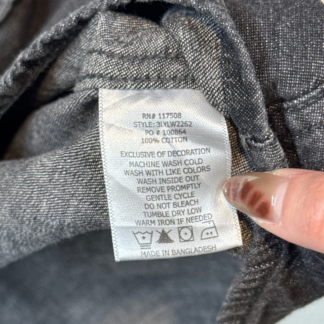 XL) 리바이스 투포켓 웨스턴 흑청 데님 셔츠 상품이미지7