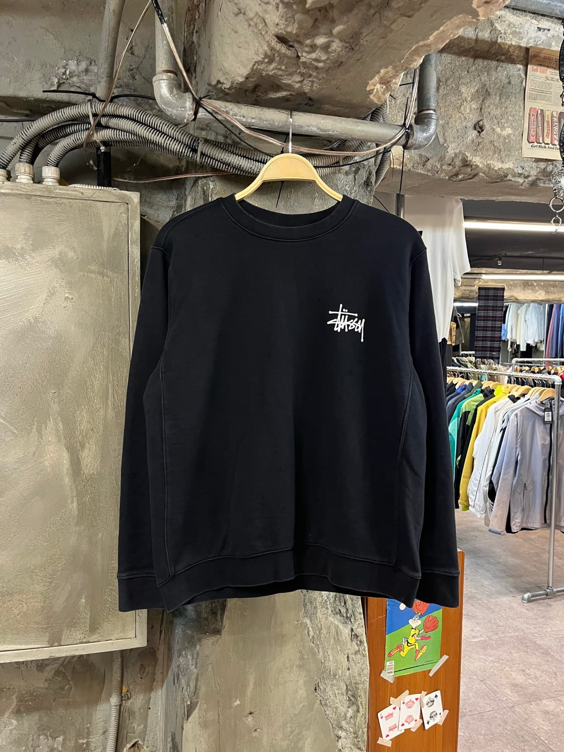 스투시 베이직 로고 맨투맨 블랙 XL #csz2726  상품이미지2