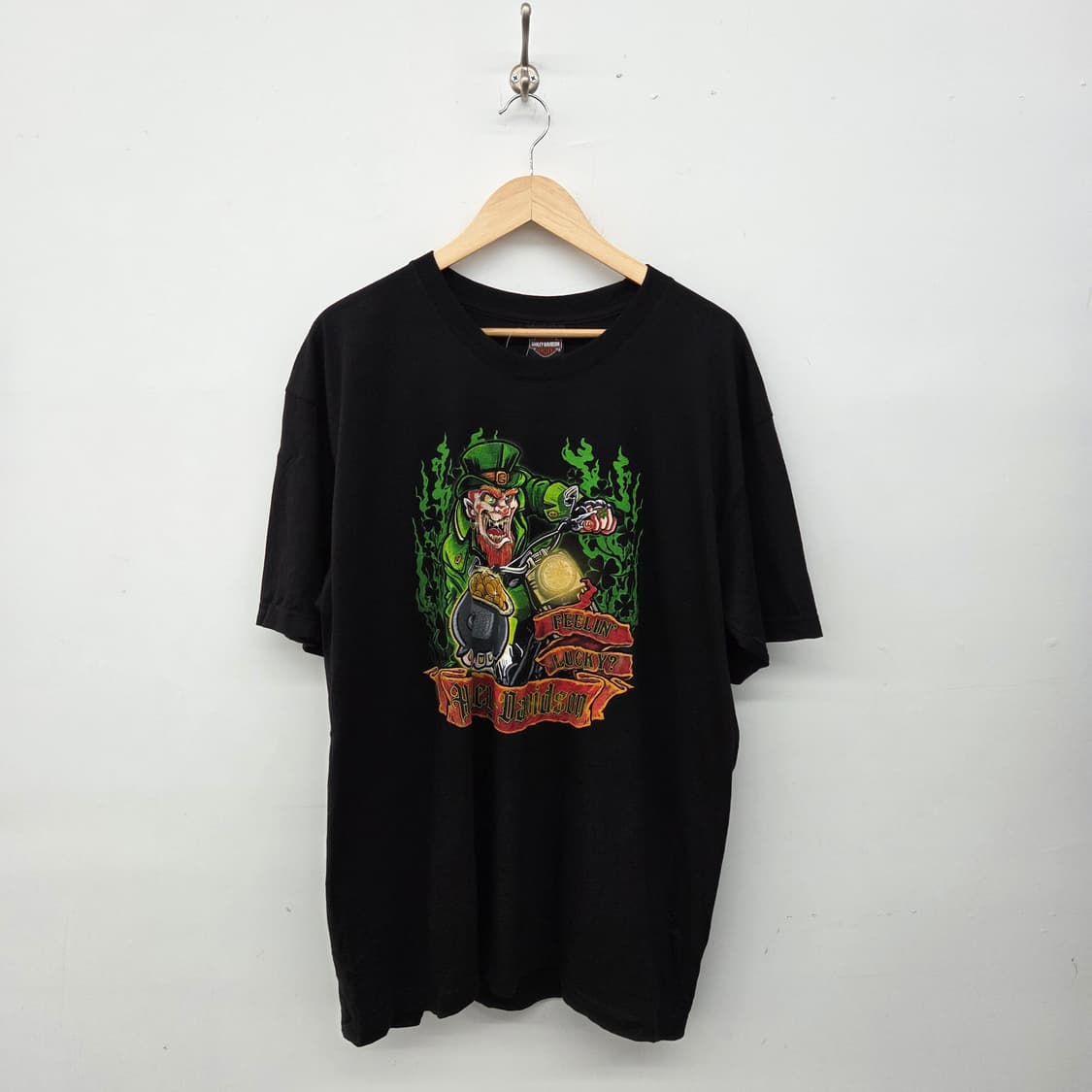 할리데이비슨 럭키 Leprechaun 프린팅 티셔츠 블랙 XL 상품이미지1