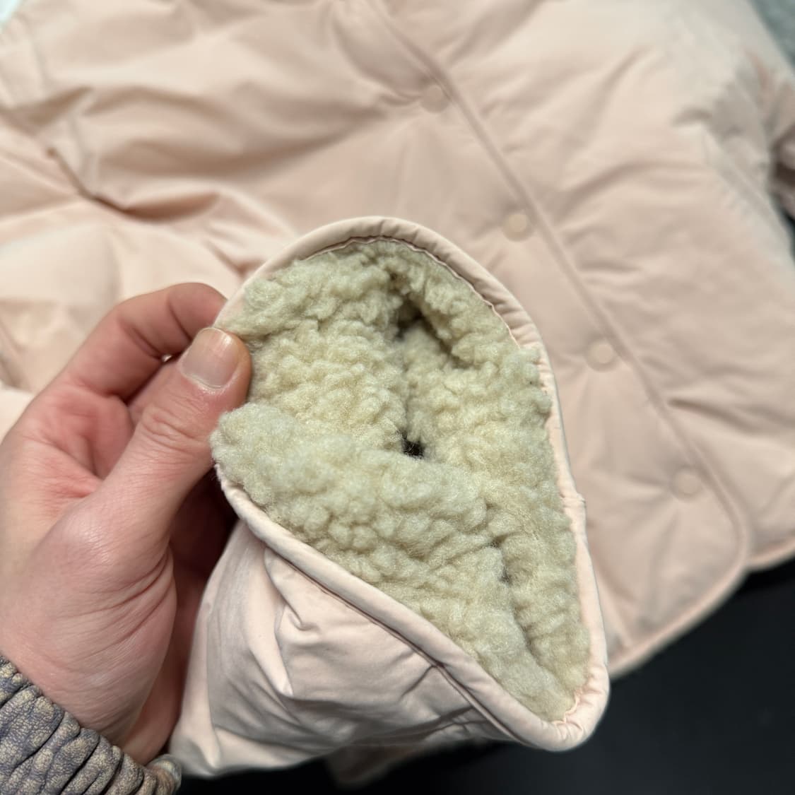 VTG 빈티지 딸기우유 뽀글이 양털 크롭 숏 패딩 상품이미지6