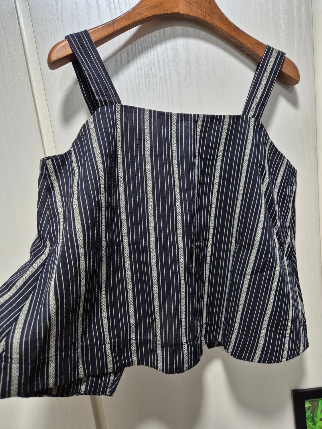 (세일)(새상품)스트라이프 끈나시 스커트 투피스 세트 상품이미지5