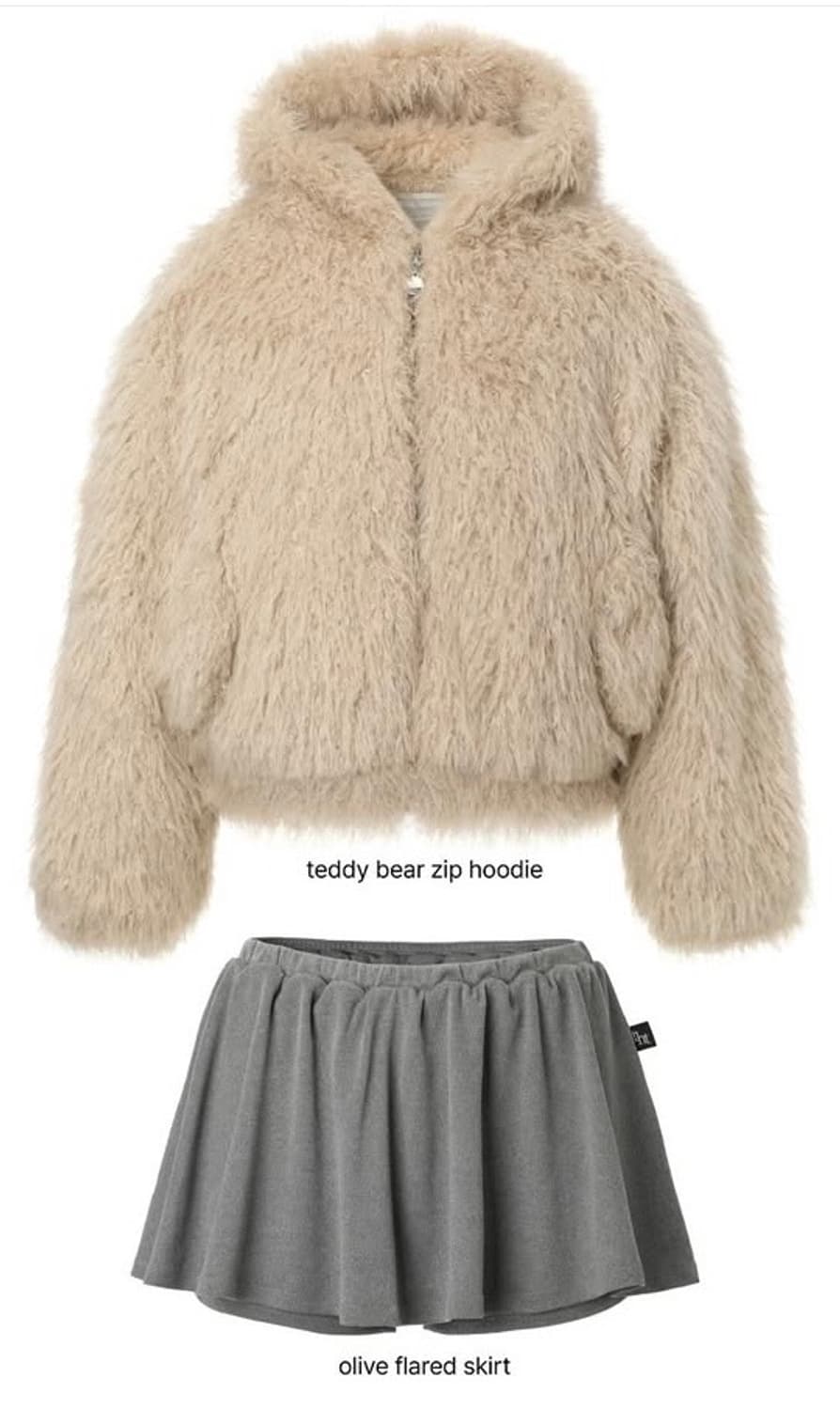 threetimes teddy bear zip hoodie 상품이미지1