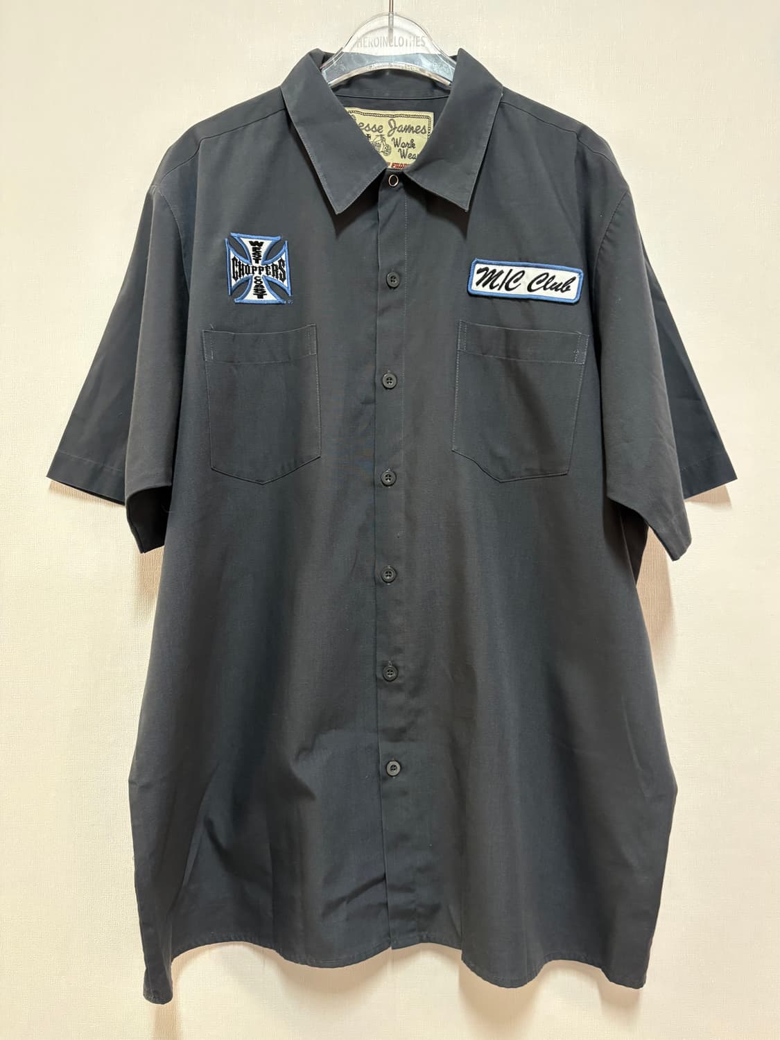 [L] 00's West Coast Choppers 워크 셔츠 그레이 상품이미지1