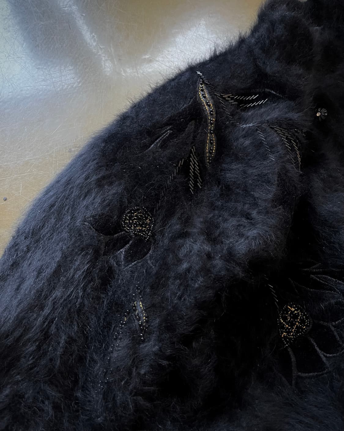 Jpn Vintage Floral Detail Angora Fur JK 상품이미지4