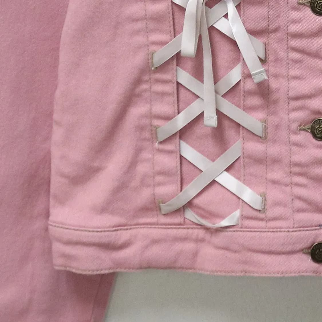 액시즈팜 딸기우유 리본코어 레이스 코튼 자켓 64635 상품이미지6