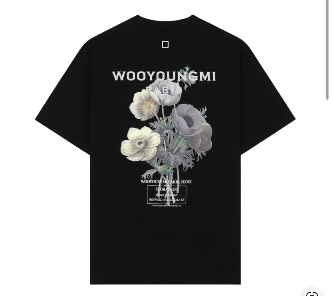 23FW 우영미 플라워 백로고 티셔츠 블랙 상품이미지1