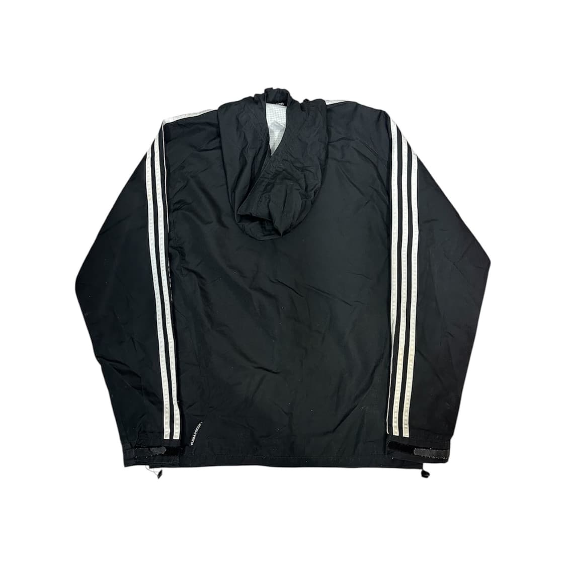 아디다스 블랙 화이트 삼선 후드 바람막이 자켓 M 상품이미지6