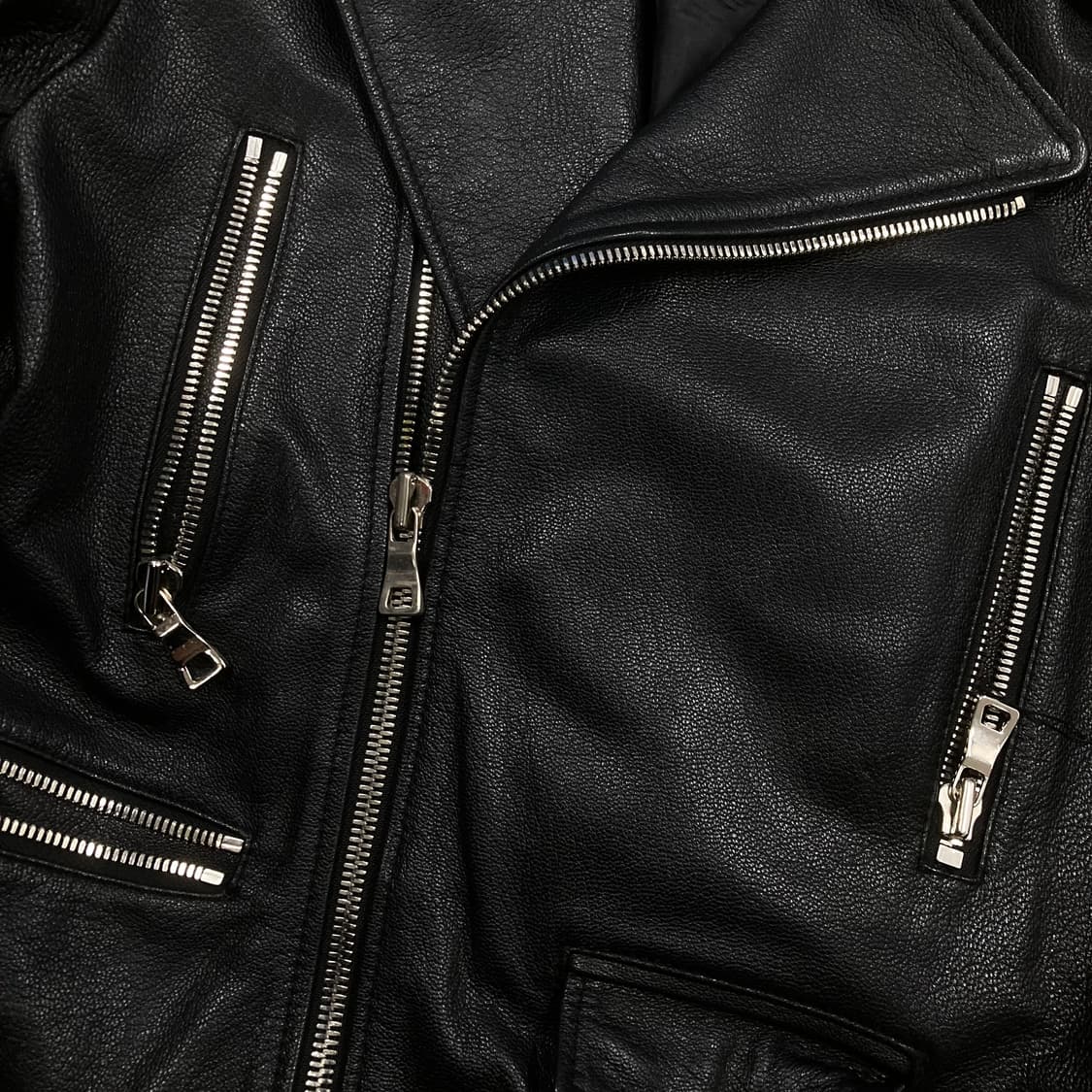 VTG 블랙 컬러 라이더 고트 가죽 자켓 상품이미지2