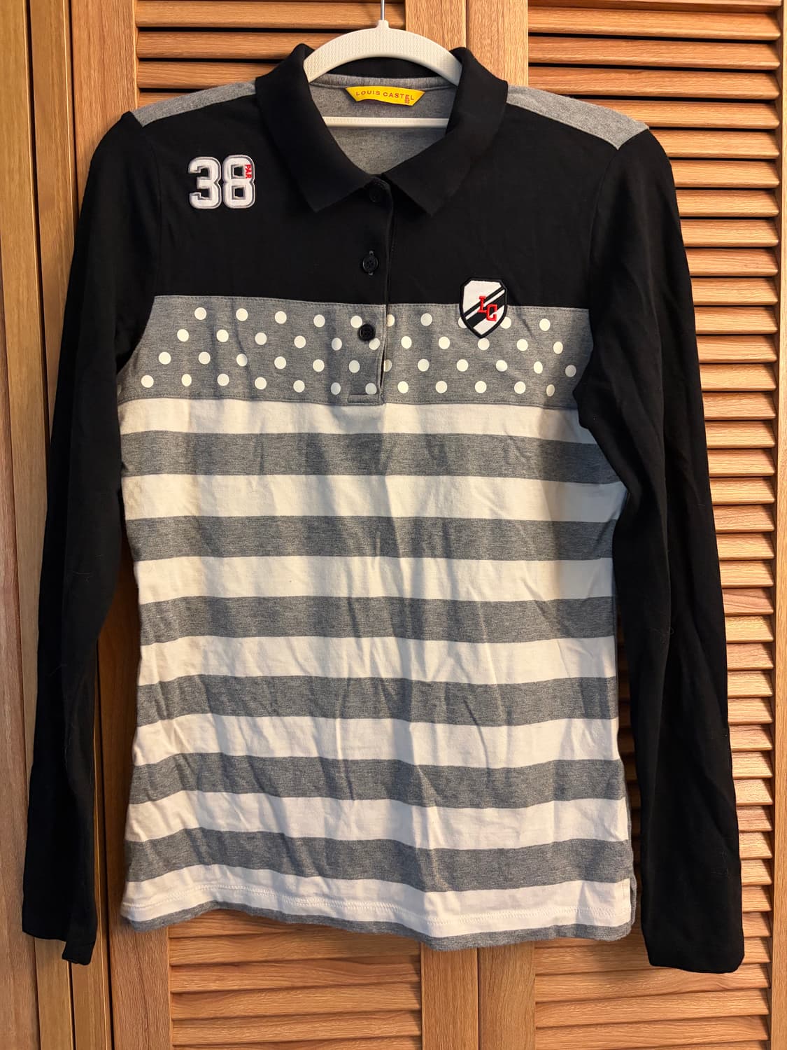 스트라이프 도트 카라 롱슬리브 상품이미지1