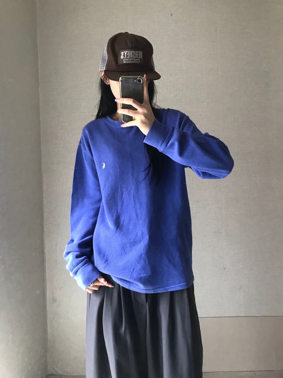 폴로 블루 와플 롱슬리브 상품이미지1