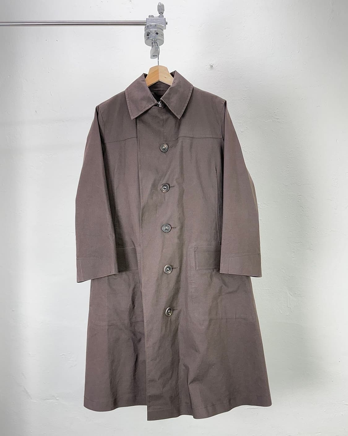 요지야마모토 와이즈 다크 브라운 코튼 트윌 트렌치 코트 상품이미지1