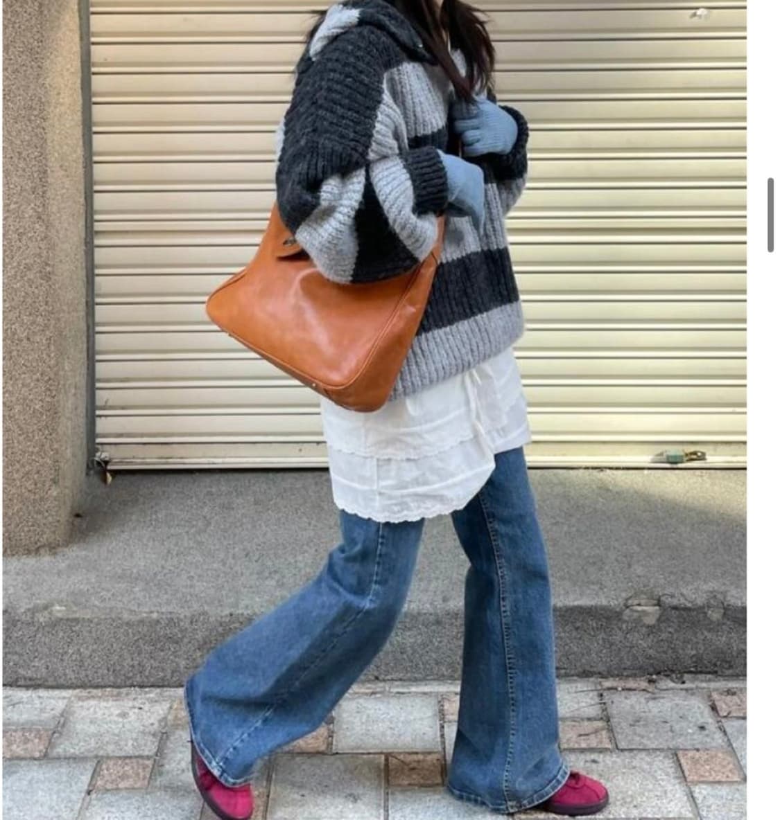 솔꾸 스트라이프 후드 니트 상품이미지2