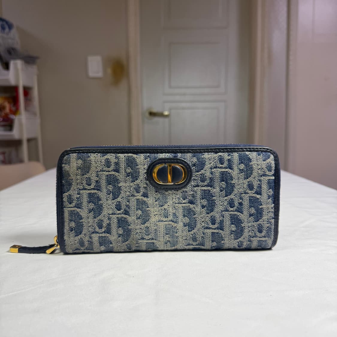 디올 오블리크 자카드 30 몽테인 보야저 슬림 월렛 지퍼 장지갑 상품이미지1