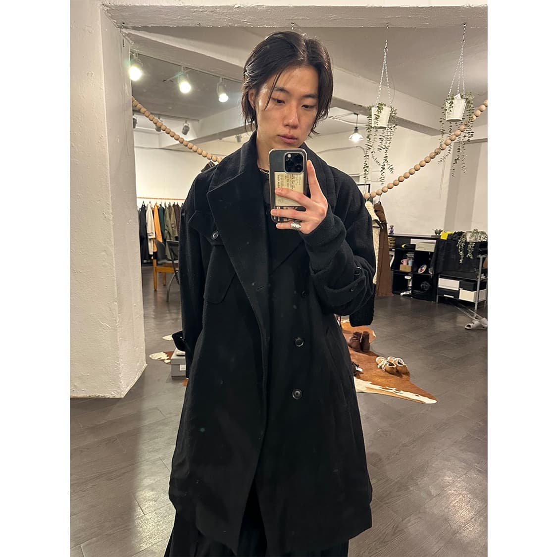 요지야마모토 포켓 디테일 벨티드  코트 상품이미지4