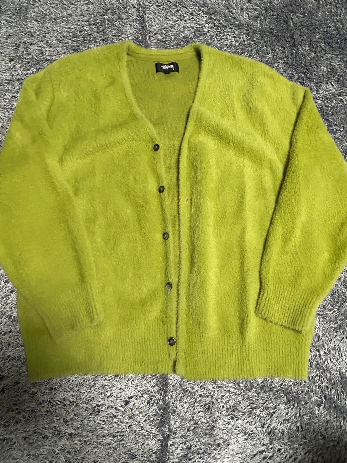 스투시 쉐기 가디건 라임 상품이미지1