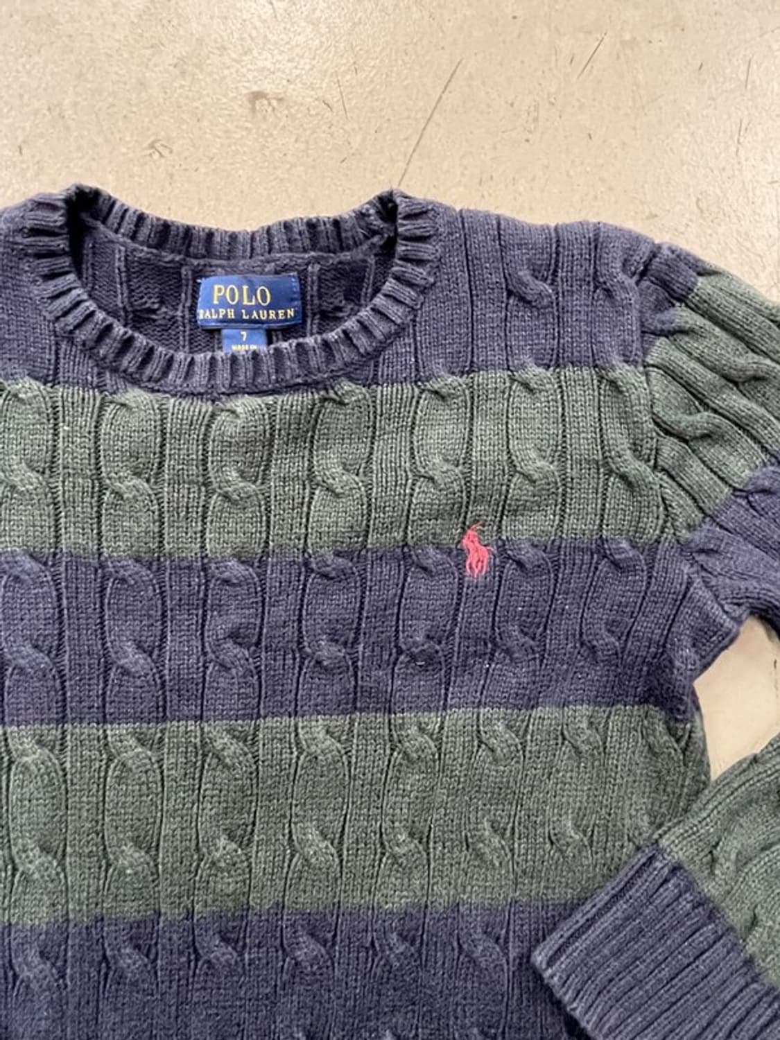 폴로 랄프로렌 스트라이프 케이블 니트 스웨터 7세 상품이미지2
