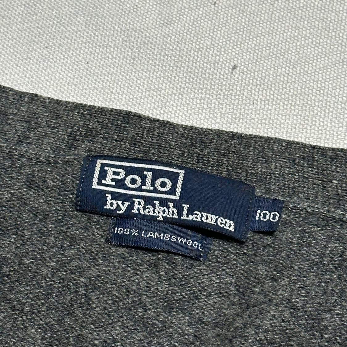 100 폴로랄프로렌 챠콜 램스울 브이넥 가디건 상품이미지4