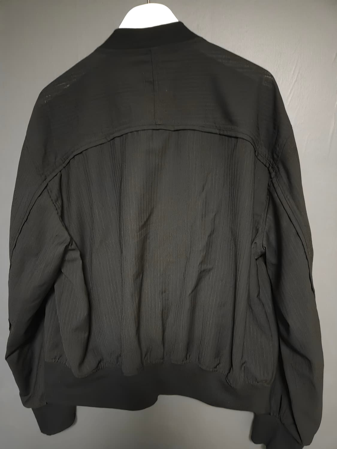 폴리테루 봄버 자켓 스트라이프 블랙 울 버전 상품이미지2