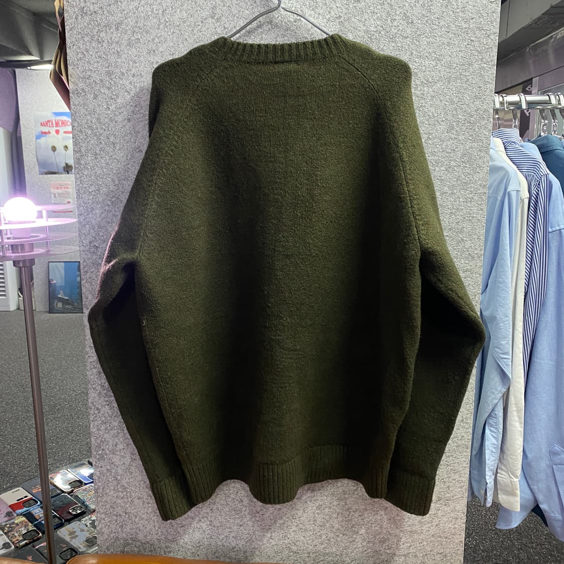 뉴에라 미니멀 모헤어 스웨터 카키 B3028 상품이미지3