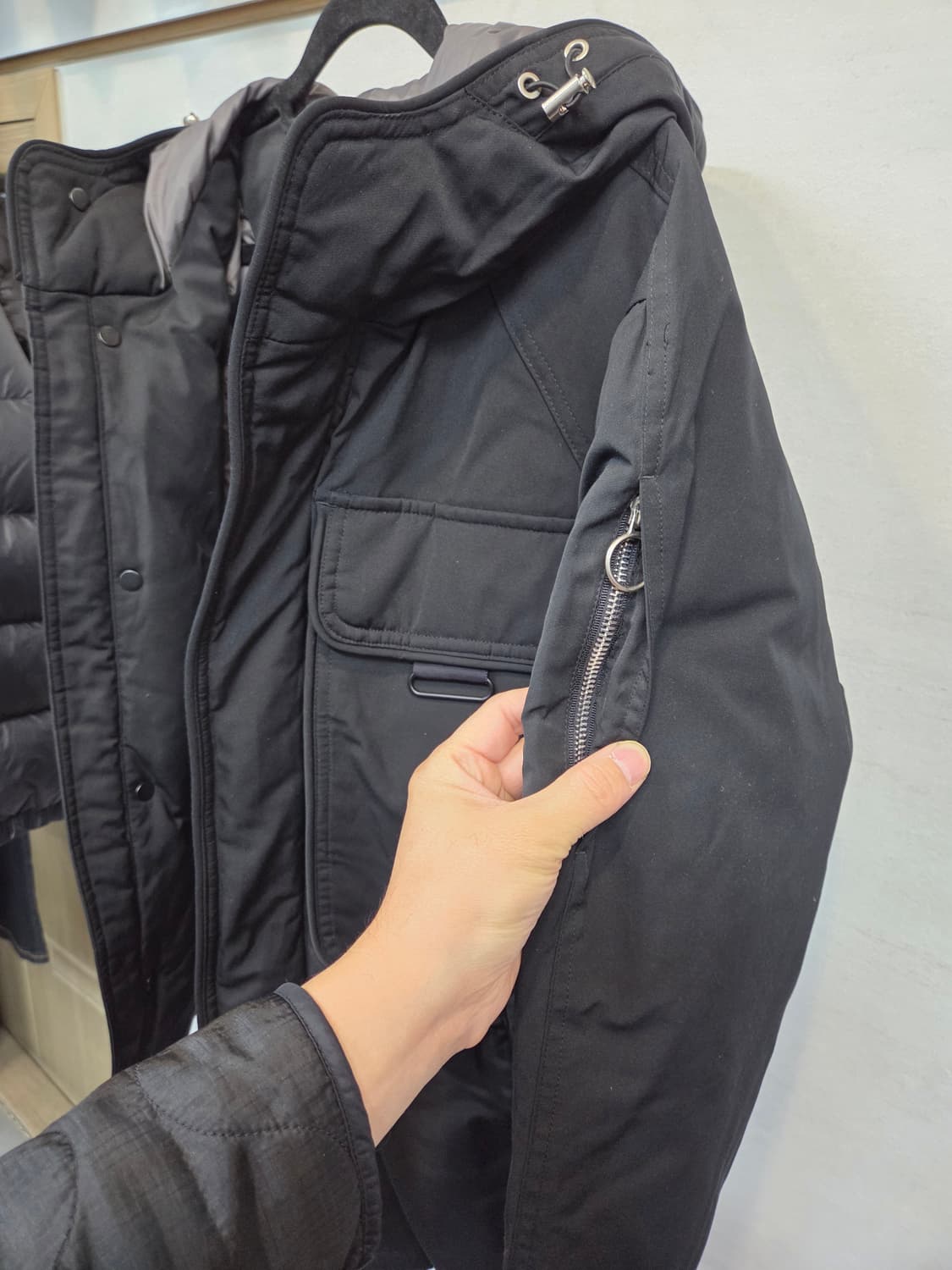 지오송지오 지퍼스냅 구스다운 후드패딩 95 오버핏  상품이미지6