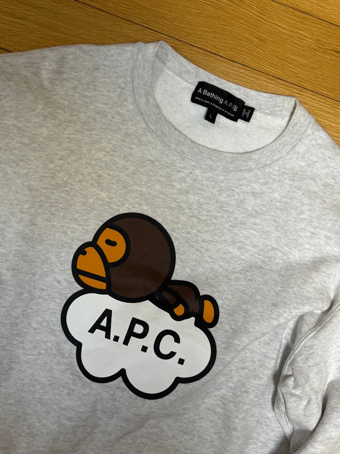 베이프 × 아페쎄(APC) 콜라보 스웻셔츠(L) 상품이미지4