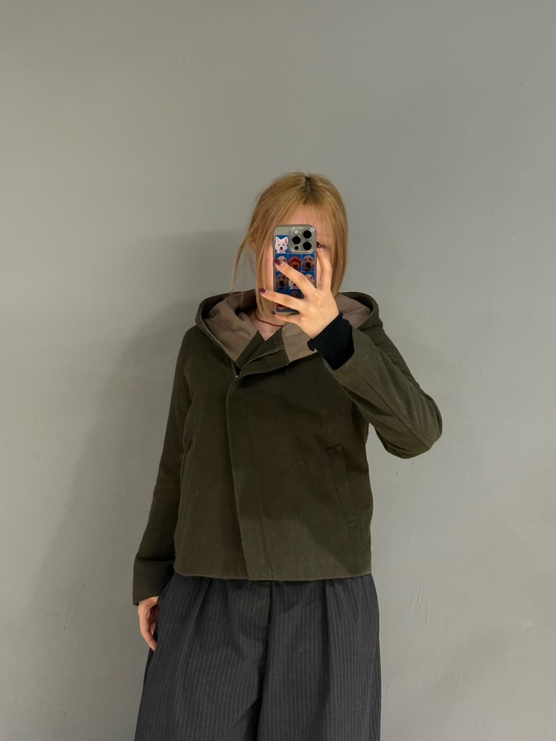 niko and diagonal zipper hood coat 상품이미지3