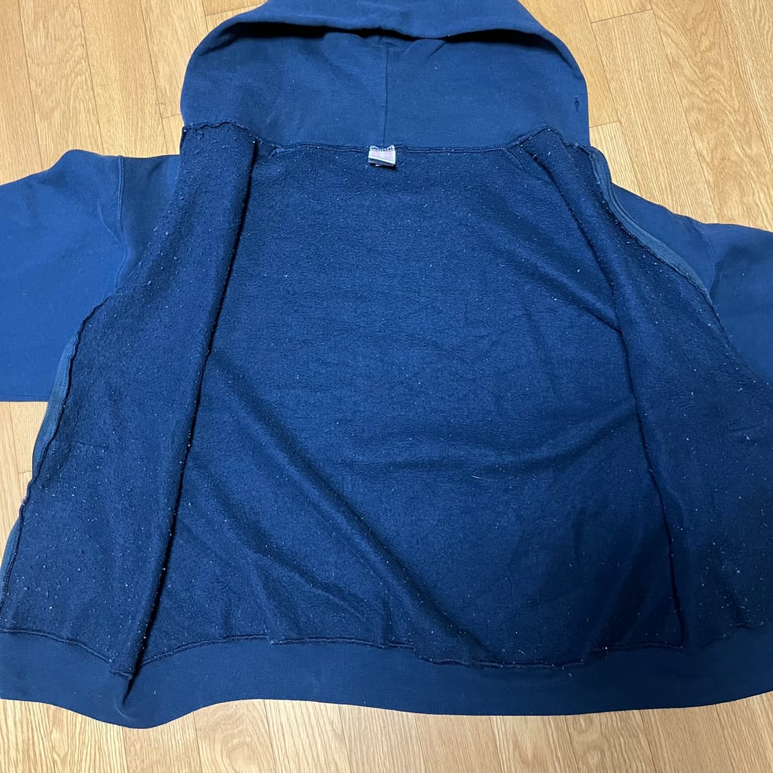 [L] 90s 빈티지 러셀 후드집업 네이비 상품이미지3