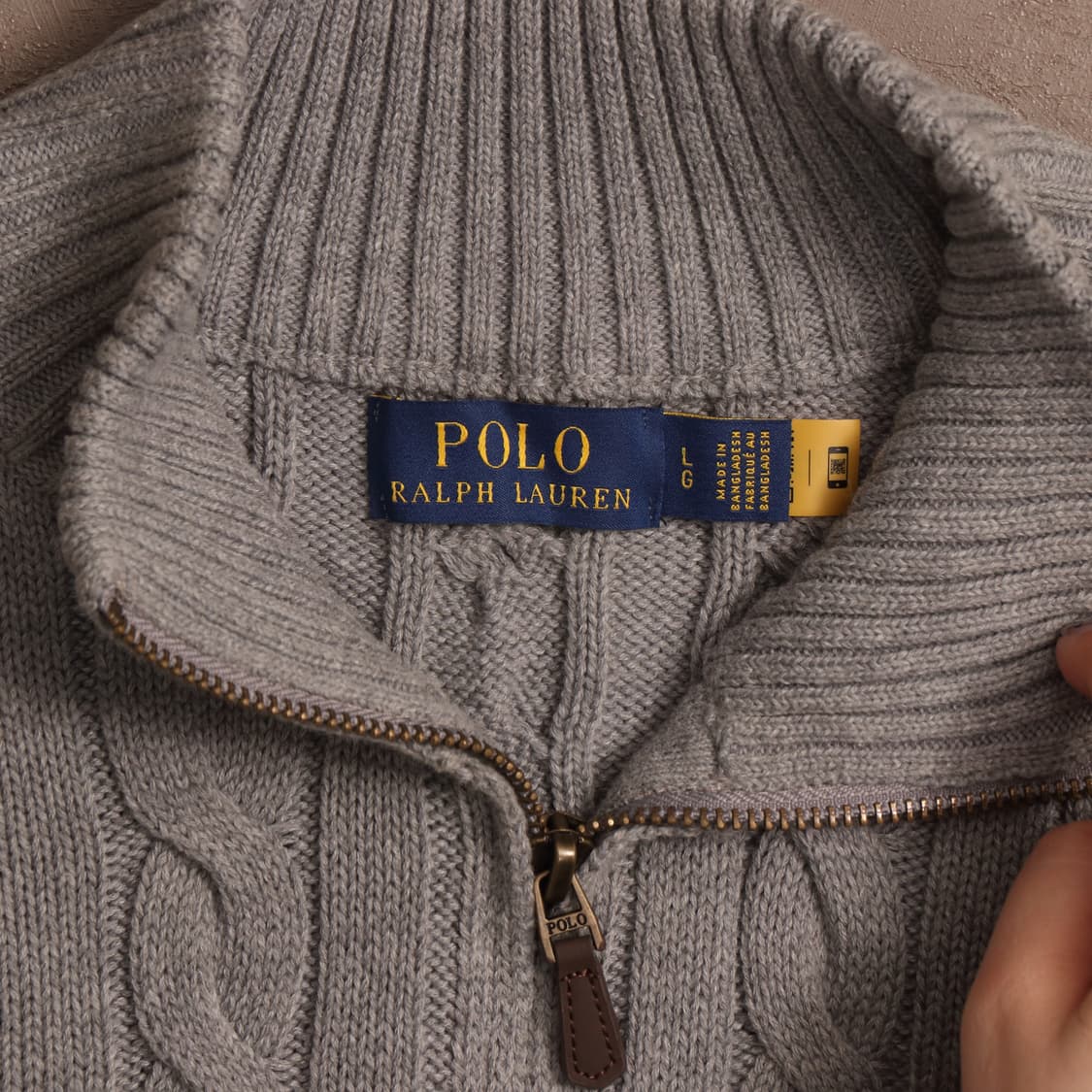 폴로 랄프로렌 반집업 꽈배기 니트 A1440 상품이미지3