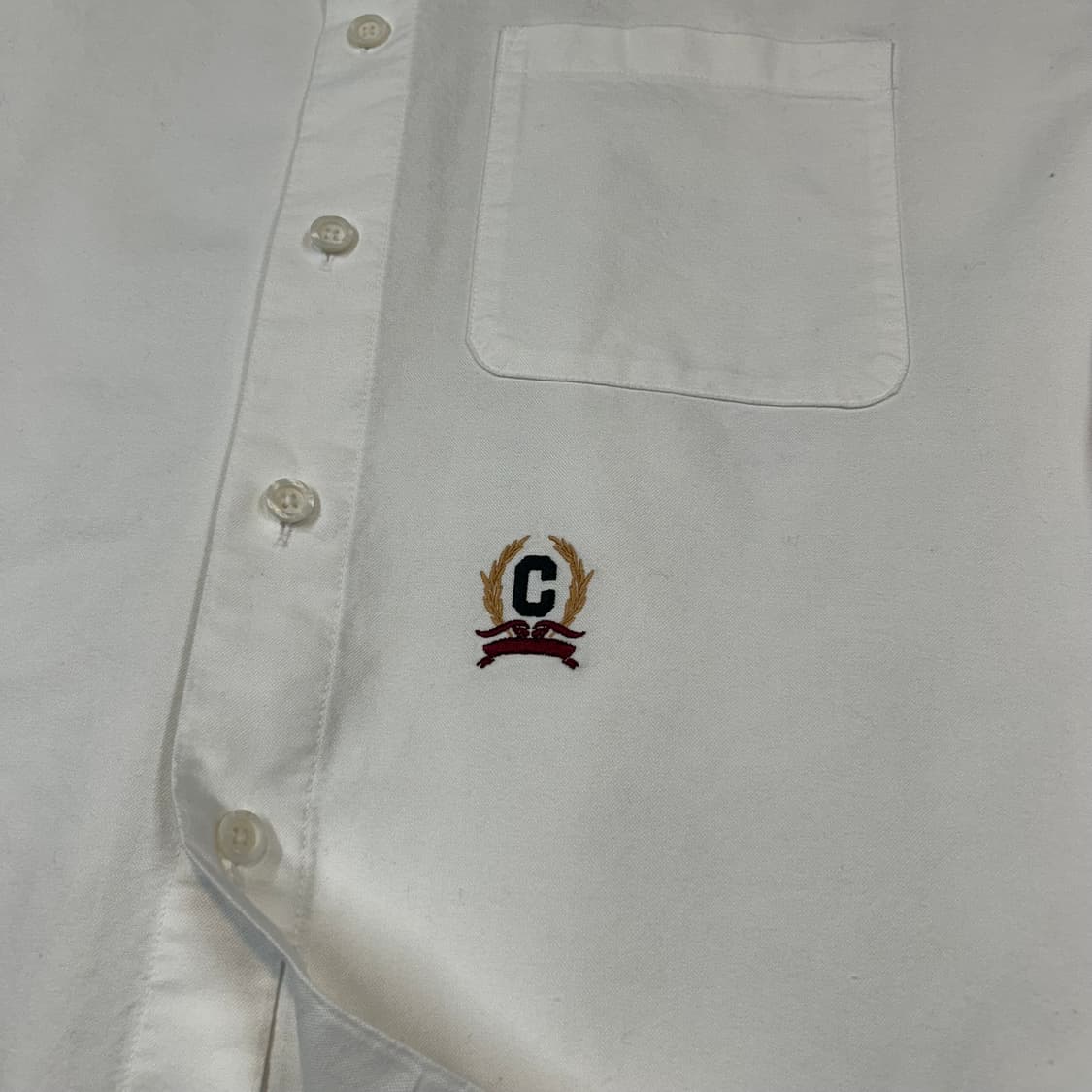 M) 커버낫 프레피 C로고 오버핏 옥스포드 셔츠 화이트 상품이미지3